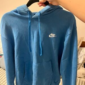 Nike Men's Sky Blue Hoodie with White Swoosh